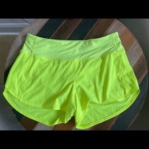 Highlighter Yellow Lululemon Shorts!